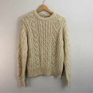 Adam Sloan Vintage Knit Bermuda Chunky Knit Beige Crewneck Sweater Womens Medium
